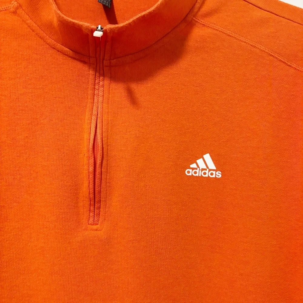 Adidas 3-stripes Quarter-Zip Pullover‎ Mens Size 4XL Orange Activewear Big Man